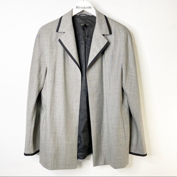 Escada Jacket Womens Blazer Gray Lightweight tag day size 40 - Picture 1 of 11